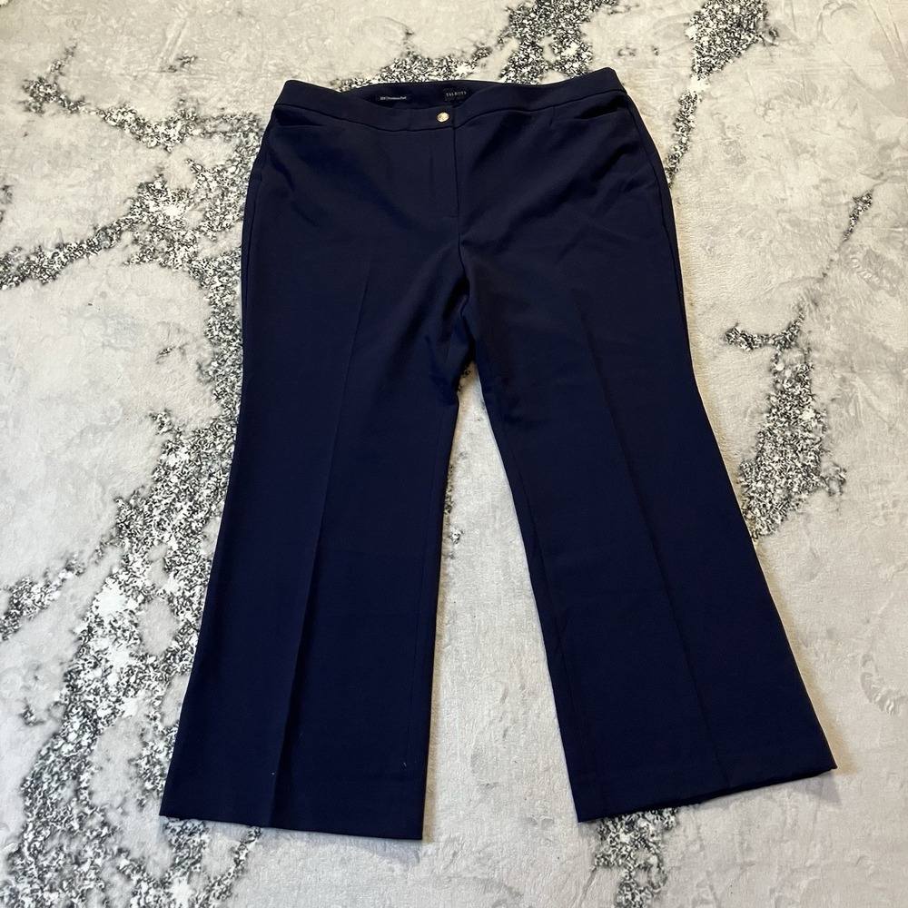Talbots Pants Womens Size 22W‎ Navy Blue Providence Stretch Office Trouser